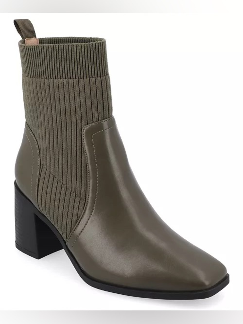 🖤🖤 Journee Collection Olive Women's Harlowe Chelsea Knit Block Heel Booties
